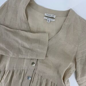 Rachael Zoe Linen Top Woman's Small 100% Linen Beach Vibe Natural Beige Neutral